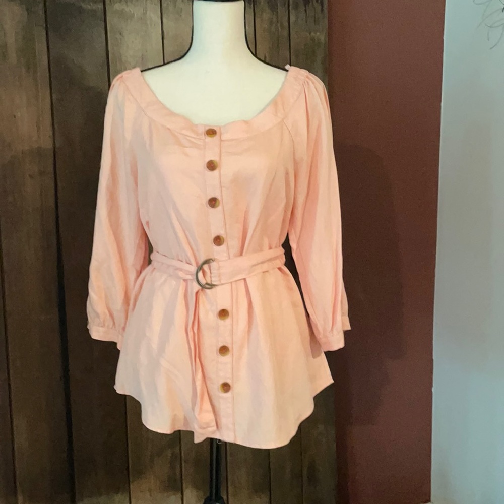 Woman’s Maeve by Anthropology peach blouse